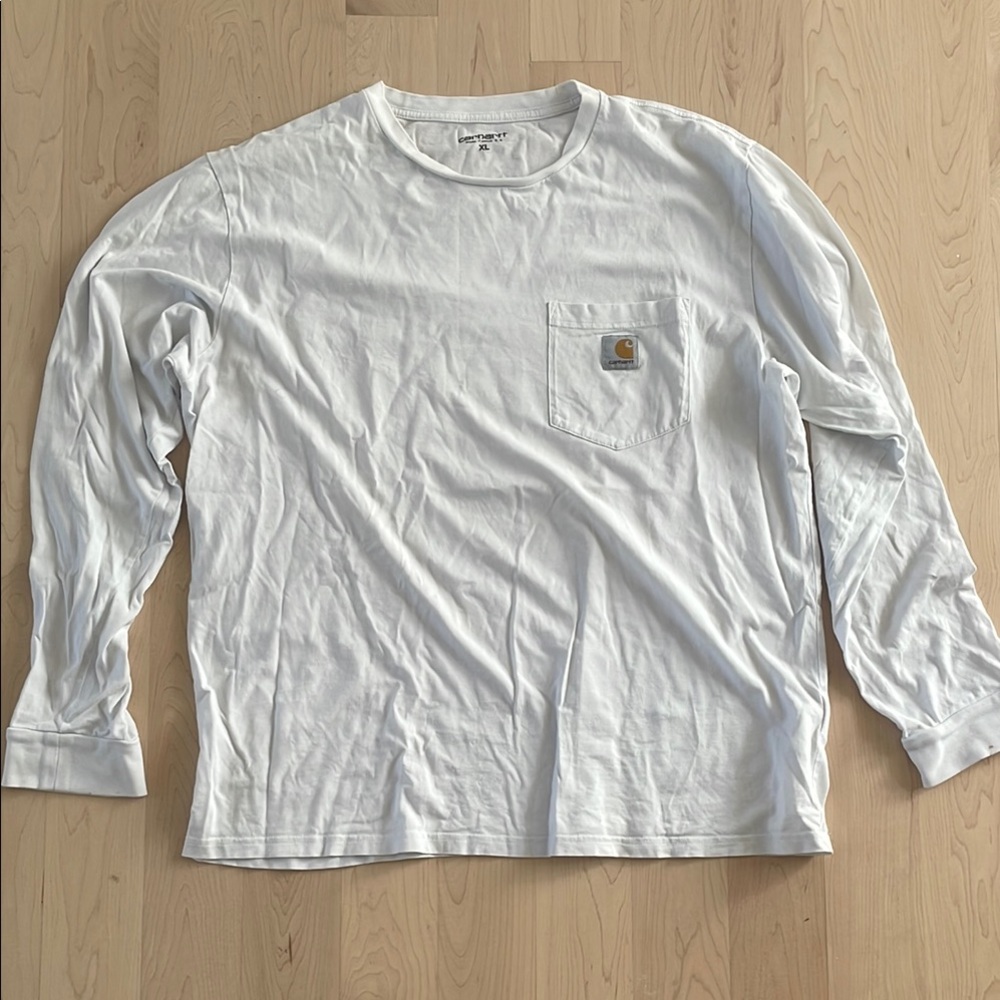 Carhartt Men's White Long Sleeve Shirt